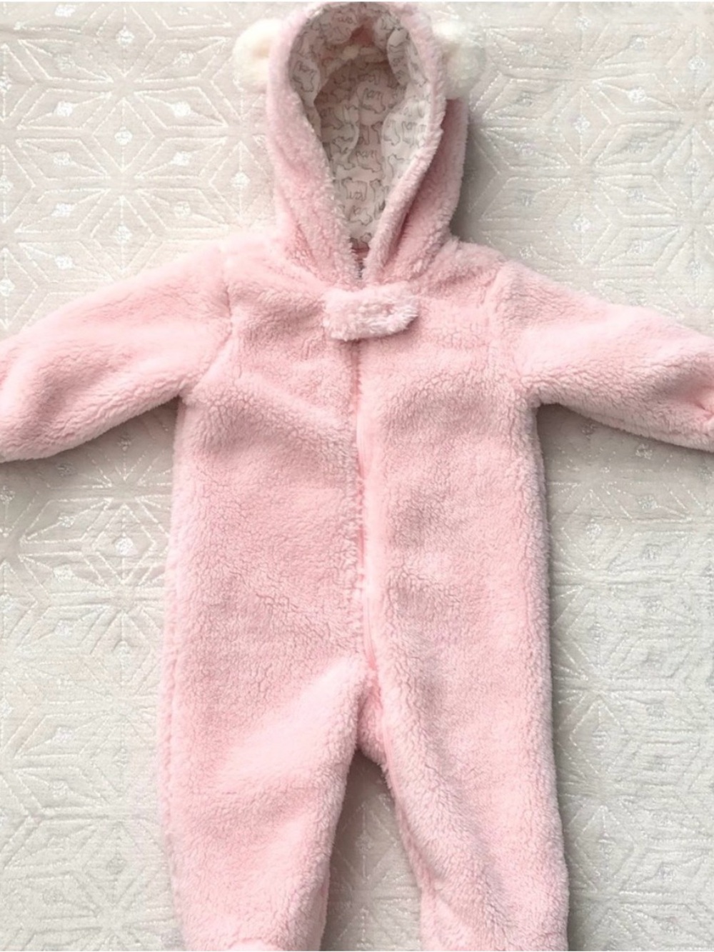 Carter’s Just One You Pink Fleece Bear Bunting Snowsuit 6M NWT